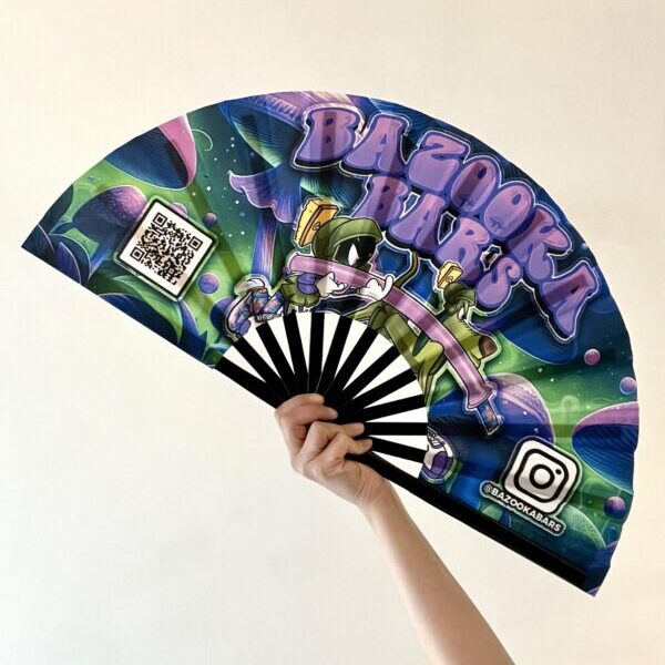 BazookaBar Printed Fabric Hand Fan – Large size